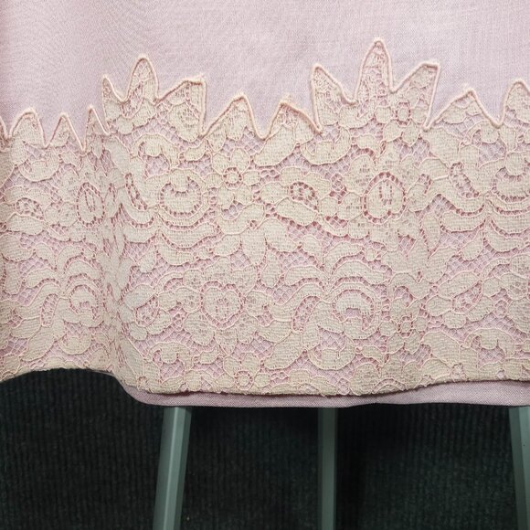1960's Pink Linen & Cotton Lace Tiered Shift by Cover Girl - Picture 3 of 10